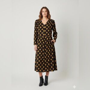 Vintage 90s Melissa Midi Dress Size 12 Whimsigoth Dark Academia, Dark Romantic